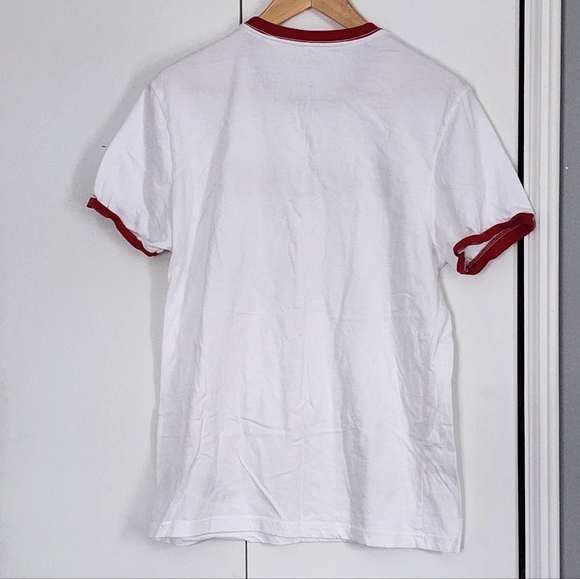 GUESS White Tee with Red Trim - Picture 2 of 3